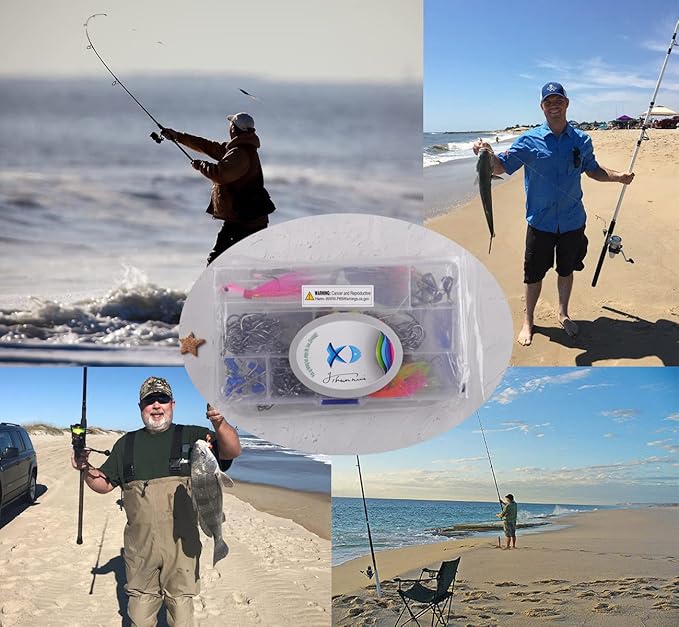 150pcs Saltwater Fishing Gear Surf Fishing Tackle Kit, Various Accessories Include Leaders, Bait Rigs, Spoons, Minnow Lures, Hooks, Swivels Snaps, Jigs, Sinker Weights