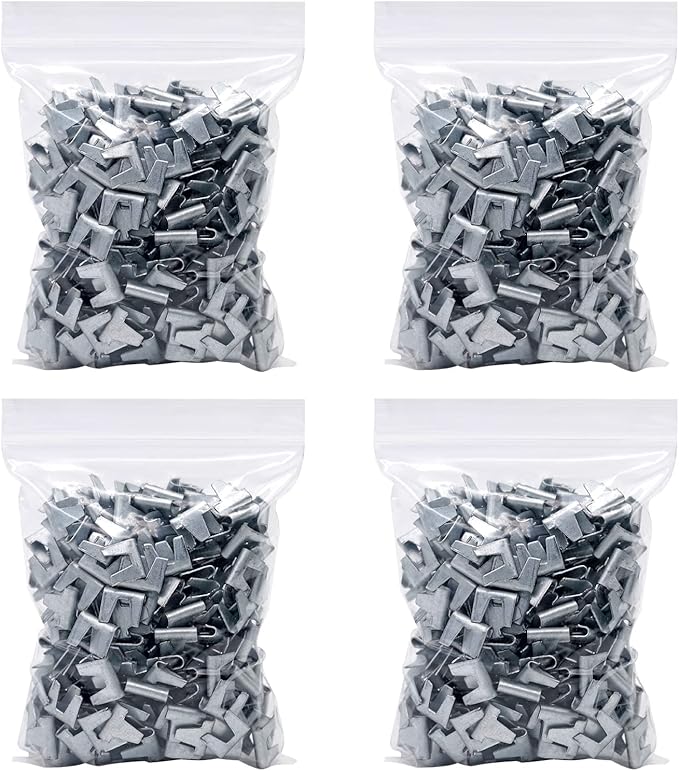 1200 Pieces Rabbit Cage Clips, J Clips for Wire Cages, Cage Fence Clips and Hog Ring Pliers for Quail Pigeon Chicken Pet Dog Cat Cage