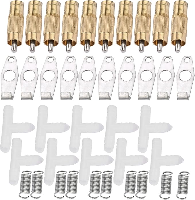 Automatic Nipple Waterer for Rabbit Rat Ferrets 10pcs Stainless Steel Safe Drinking Water Equipment (Round Mouth White)