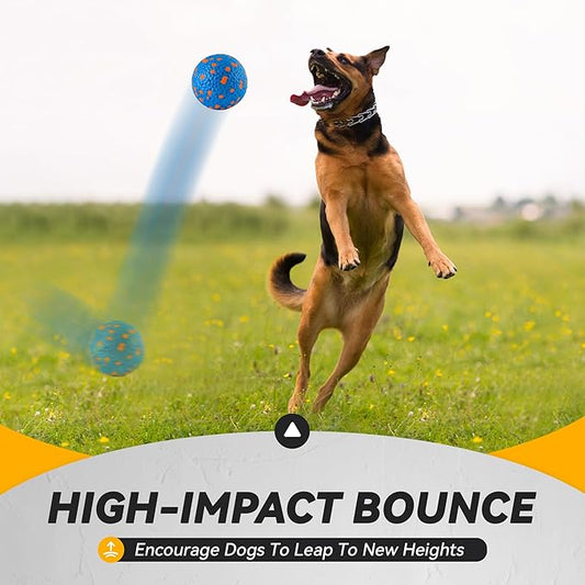 FUSOTO 4Pcs Dog Balls, Tennis Balls for Dog Aggressive Chewers, for Large Medium Small Puppy, Training Catch&Fetch, Water Floats Toys, Blue