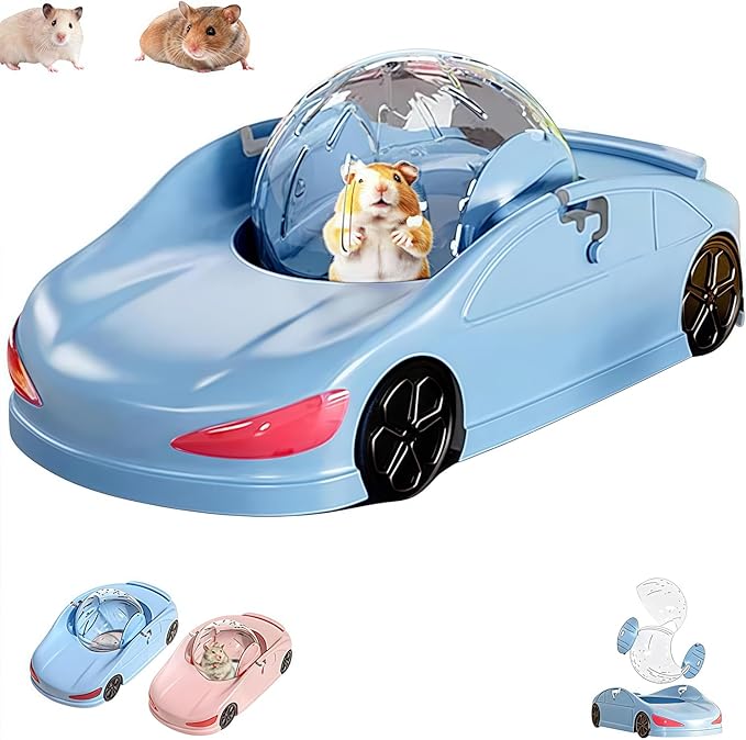Hamster Car Novelty Wheel Running Ball Funny Exercise Toys for Small Animal Rat Chinchillas Ferrets Sugar Gliders (Blue)