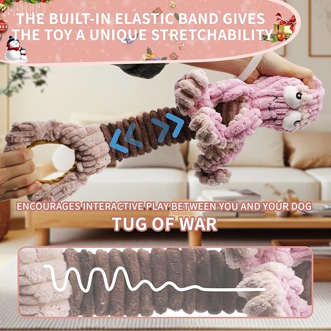 YZHDUXIU Squeaky Dog Toys, Octopus Dog Toy Interactive Tug of War Puppy Toy to Keep Them Busy(Purple)