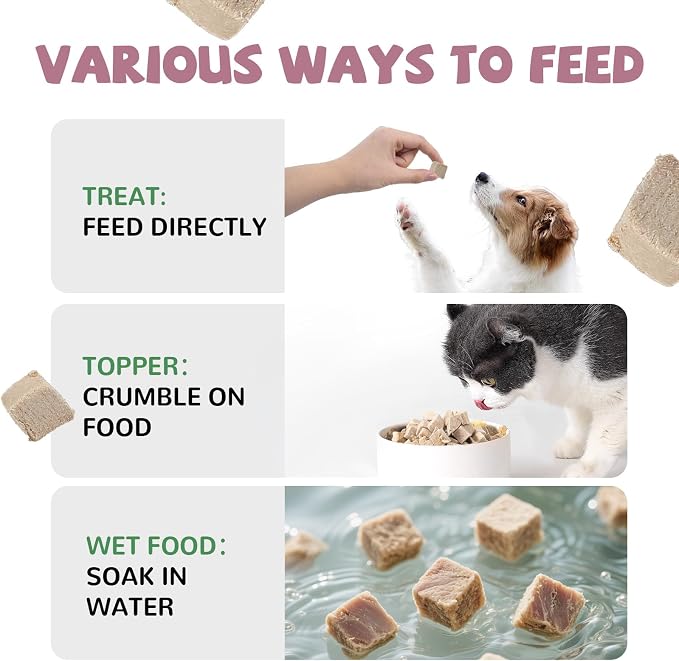 PAWUP Freeze Dried Duck Treats for Cats Dogs, Rawhide Free Freeze-Dried Raw Food Topper, High Protein, Gluten&Grain Free, 4.6oz