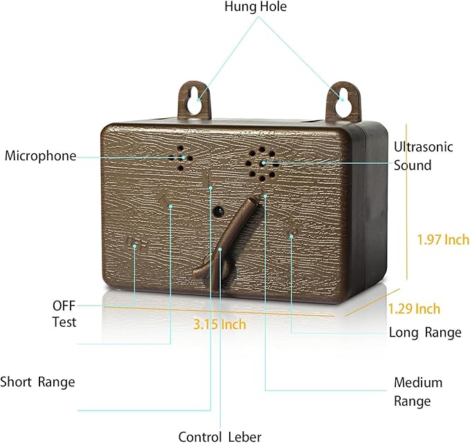 Dog Bark Deterrent Devices, Anti Barking Device for Dogs, 4 Training Modes 50 FT Range Barks No More Indoors Outdoors Behavior Correct, Bark Control Box for Dogs (Brown)