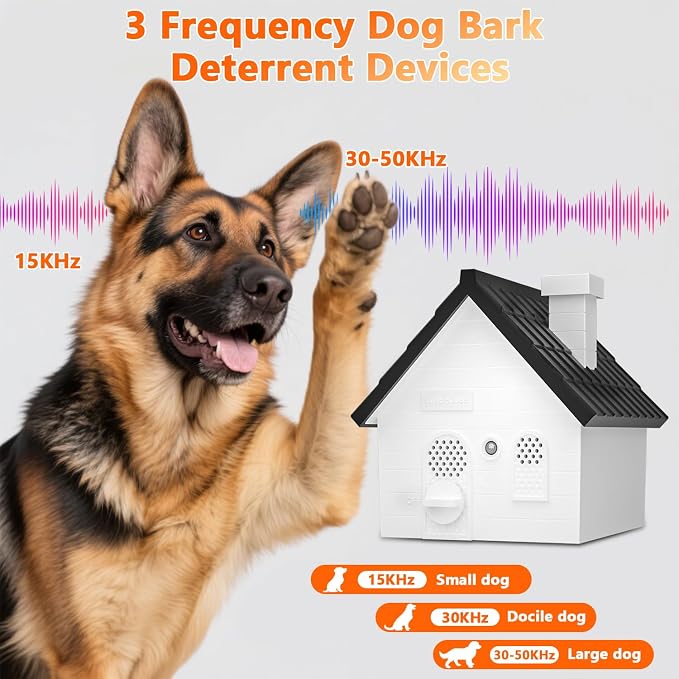 Anti Barking Device For Dogs, Bark Box, 3 Modes Dog Barking Deterrent Devices, 2026 Anti Bark Device For Dogs, Weatherproof 50 Ft Barking Dog Silencer, A Safe And Effective Anti Barking Device (Black)