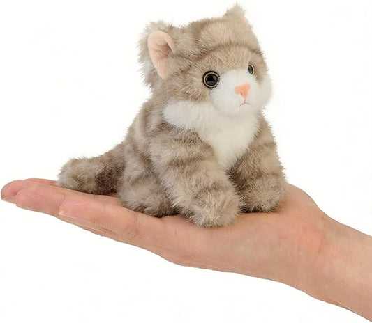 Cute Grey Cat Stuffed Animal Plush Toy - Weighted & Soft, Cute Small Plushie Gift for Kids, Girls, Boys, Adults. 8 inches