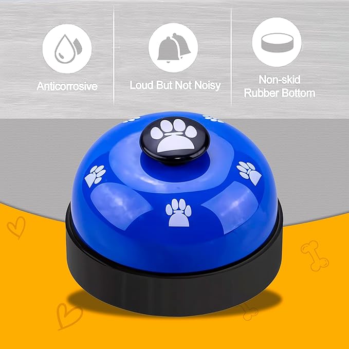 Pet Training Bell for Dogs & Cats – Potty Training Bell for Housebreaking, Obedience & Communication – Easy to Press, Durable & Loud – Indoor Puppy Training Tool (Blue)