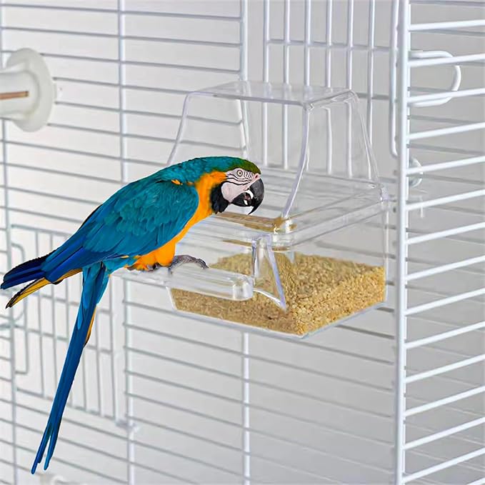 4 Pcs Bird Feeder Water Dispenser, Bird Feeder and Drinker Set, Automatic Bird Feeder for Cage, Hanging Bird Food Bowl, Bird Cage Accessories for Hamsters,Pigeons,Parrot