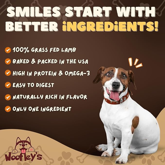 Woofley's - 100% Natural Whole Lamb Ear Dog Chews- 100 Count - Our Healthy Dog Lamb Ears are Easy to Digest and Great for Small, Medium Or Large Dogs