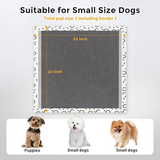 ZOMISIA Charcoal Puppy Pee Pads for Dogs, 22"x22" 50 Counts + 1 Extra Health Monitoring Pad - Disposable Dog Potty Training Pads, Odor-Control, Super Absorbent & Leak-Proof