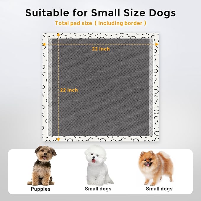 ZOMISIA Charcoal Puppy Pee Pads for Dogs, 22"x22" 100 Counts + 2 Extra Health Monitoring Pads - Disposable Dog Potty Training Pads, Odor-Control, Super Absorbent & Leak-Proof