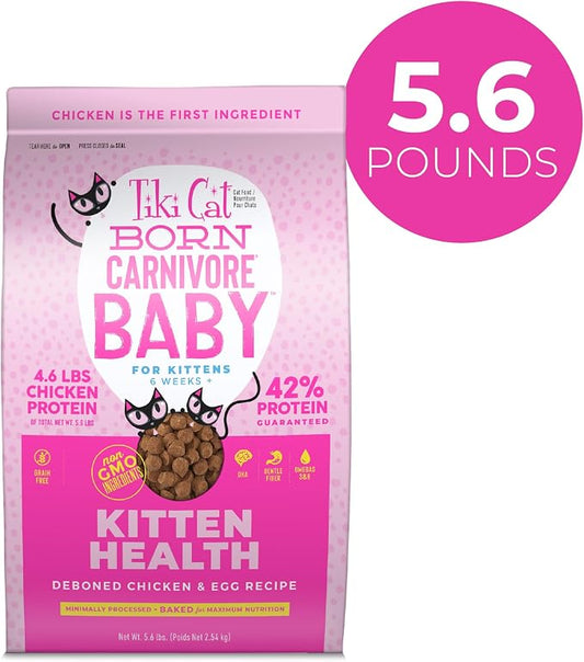Tiki Cat Born Carnivore Baby Non-GMO, Chicken & Egg 5.6 lbs. (Pack of 2)