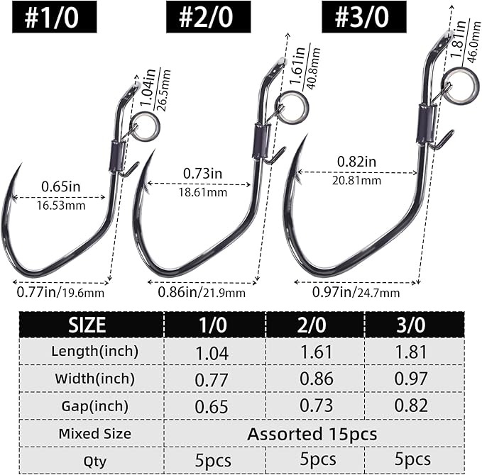 9KM DWLIFE Live Shrimp Hooks 10/15PCS Double Fishing Hooks Shrimp Hooks Fishing Saltwater Keep Alive Bait for Catfish Bass