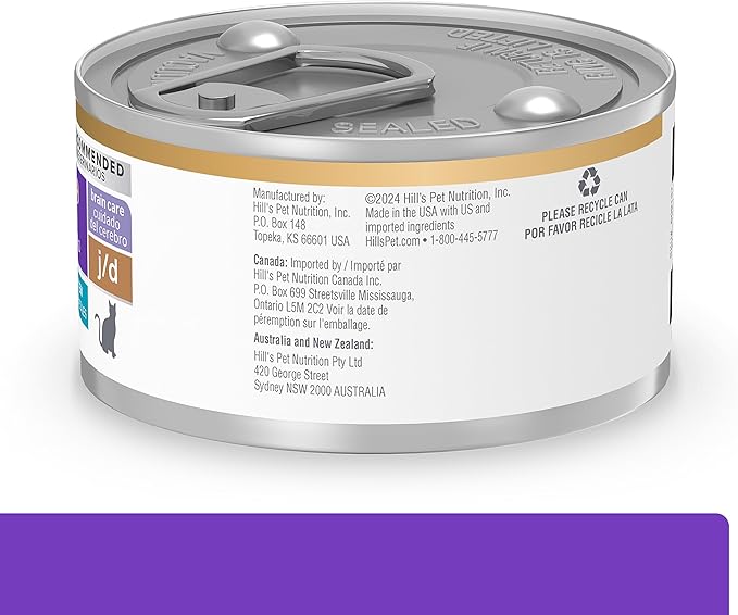 Hill’s Prescription Diet Brain Care + j/d Joint Care Wet Cat Food, Vegetable & Tuna Stew, 2.9 oz. Cans, 24-Pack