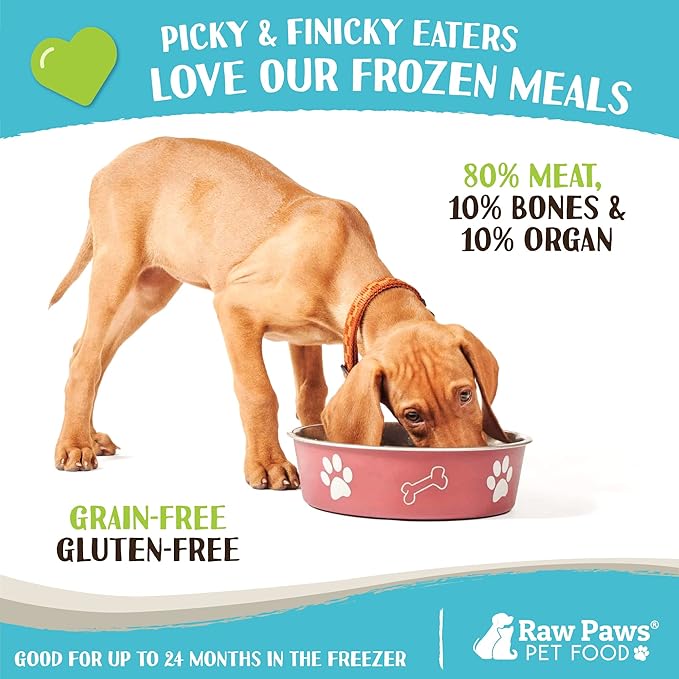 Raw Paws Signature Blend Pet Food for Dogs & Cats - Duck Recipe, 3-lb Rolls (6 Pack) - Fresh Pet Food Made in USA - Natural Rolls - Raw Frozen Duck Dog Food - Raw Dog & Cat Food