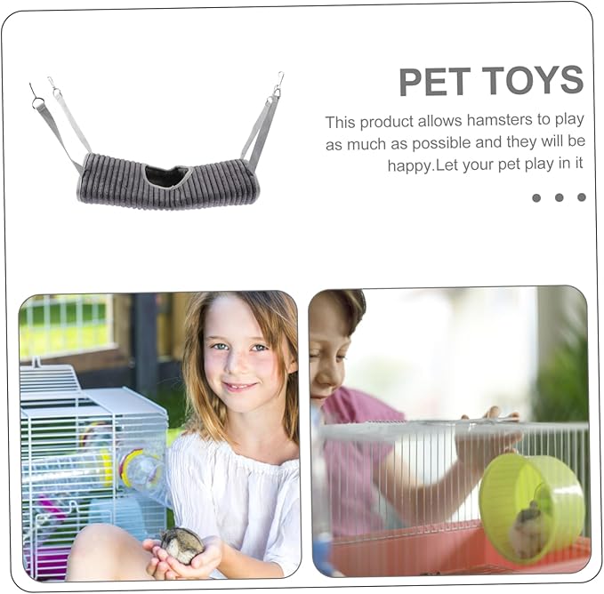 Milisten Small Animals Hanging Hammock Warm Winter Plush Bed for Ferrets Guinea Pigs Hamsters Rats Cozy Tunnel Hideout Cage Accessory for Small Pets