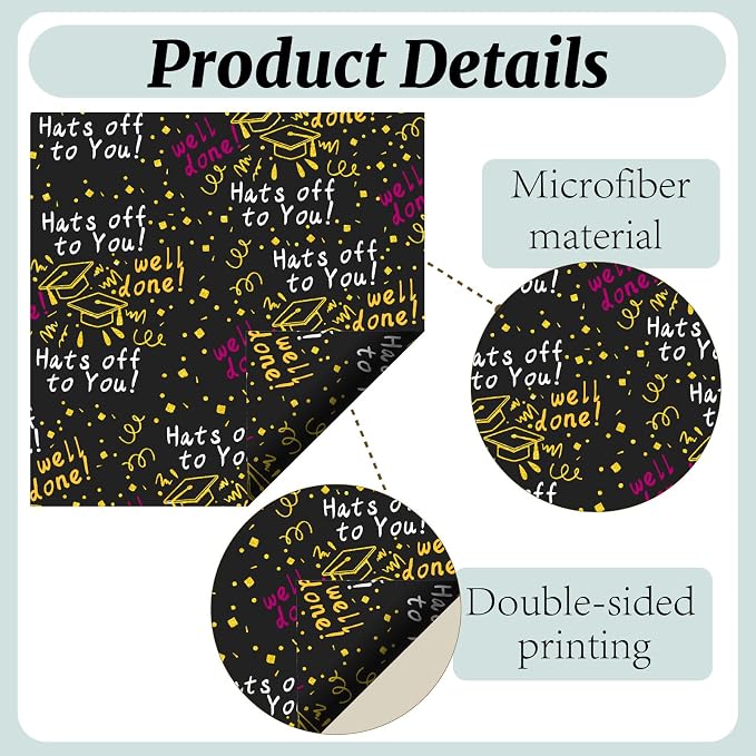 CREATCABIN 6Pcs Glasses Cleaning Cloth Microfiber Cleaning Cloths Pink Black Glasses Cleaner Wipes Soft Microfiber Reusable for Eyeglasses Camera Lens Laptops Screens Phone 6 x 6 Inch Graduation