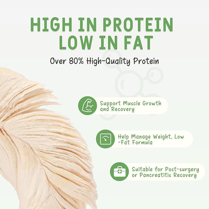 Freeze Dried Chicken Treats for Cats and Dogs - 100% Pure Chicken Breast Tenderloins, 2.47oz (70g) - Single Ingredient Pet Snacks, Grain Free, High Protein Training Rewards & Meal Topper