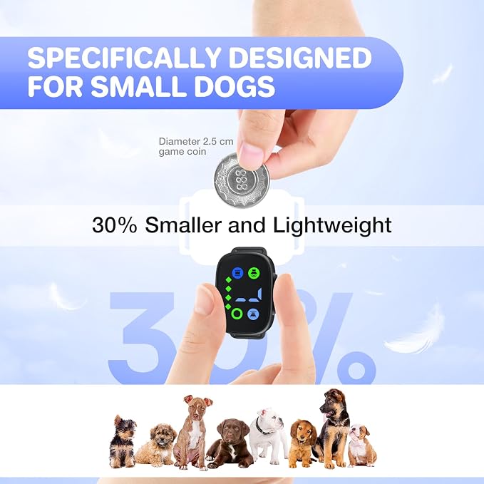 Dog Bark Collar for Large Medium Small Dogs, Anti Barking Device for Dogs, Rechargeable Smart Bark Collar with 7 Adjustable Sensitivity, Compact Bark Collar Indoor Outdoor