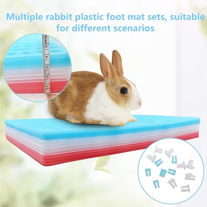 Hamiledyi 10Pieces Rabbit Feet Pad Hole Leak Water Design for Plastic Bunny Cage Mat Foot Resting Pad
