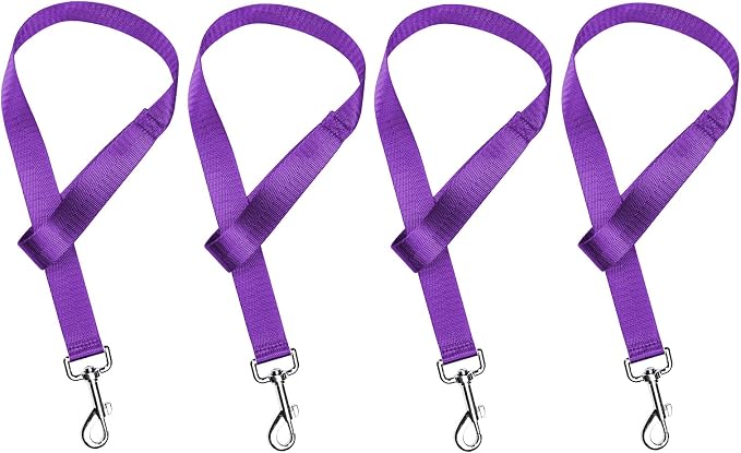 Harrison Howard 4PCS 22” Easily Packed Sturdy Nylon Bucket Straps for Hay Nets and Water Feeder Buckets-Purple