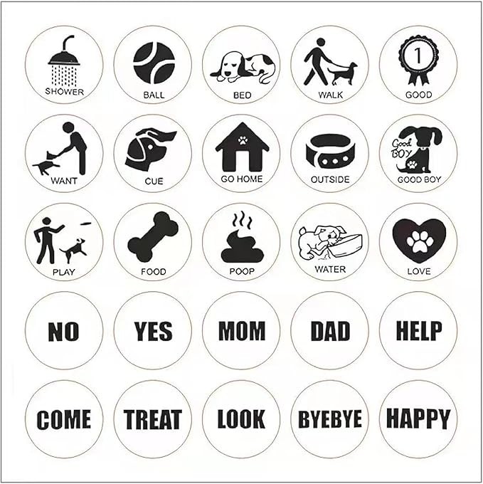 Voice Recording Button, Dog Buttons for Communication Pet Training Buzzer, 30 Second Record & Playback, Funny Gift for Study Office Home, Talking Buttons for Dogs (2 Packs)