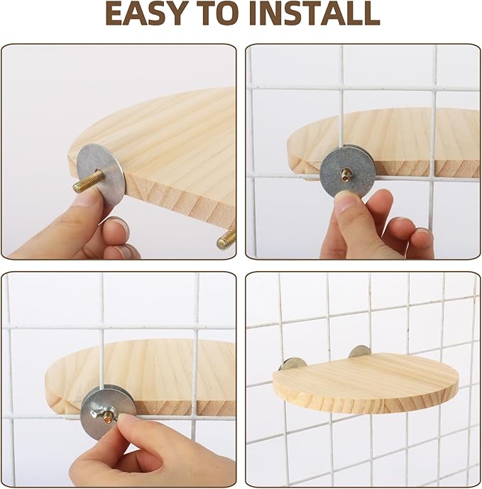 Chinchilla Suspension Bridge, Wooden Chinchilla ledges and Platforms, Small Animals Habitat Toy, Cage Accessories & Habitat Décor for Chinchillas, Hamster, Guinea Pig, Squirrel, Sugar Glider