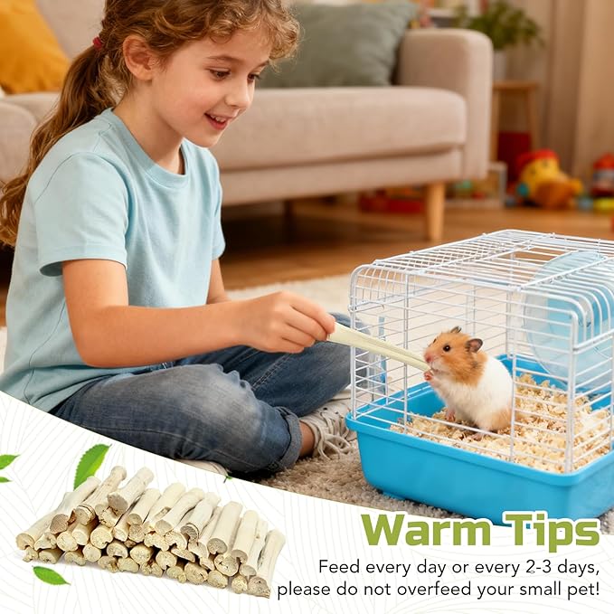 2.2Lb/1000g Natural Sweet Bamboo Chew Toys Chew Sticks Bamboo Sticks Teething Toy for Rabbit, Bunny, Guinea Pig, Hamster, Chinchilla, Bunny, Rat and Other Small Animals