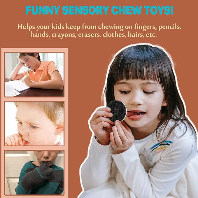 Chew Necklaces for Sensory Kids, 2 Pack Silicone Chewy Necklace Sensory Toys for Boys and Girls with Chewing, Autism, ADHD, SPD, Oral Motor Anxiety Pendant for Adults