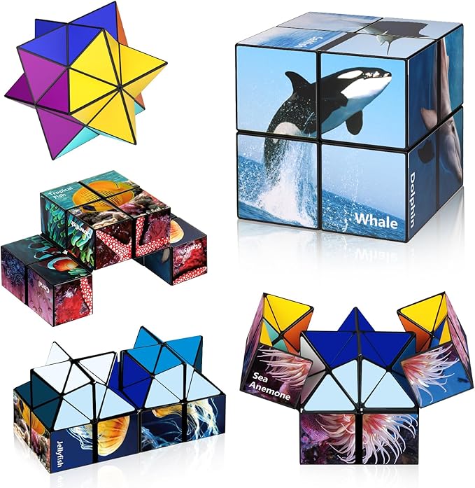 Star Cube Magic Cube Set, 2 in 1 Yoshimoto Cube for Kids and Adults, Toys for Boys and Girls Ages 8-12