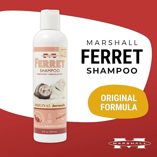 Marshall Pet Products Natural pH Balanced, Tearless Original Ferret Deodorizing Shampoo with Baking Soda, Baby Fresh Scent, 8 oz