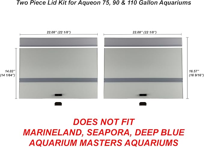 H2Pro Glass Canopy Aquarium Lid for Fresh & Saltwater Fish Tanks (A48GT for Aqueon 75/90 / 110 Gallon Aquariums)