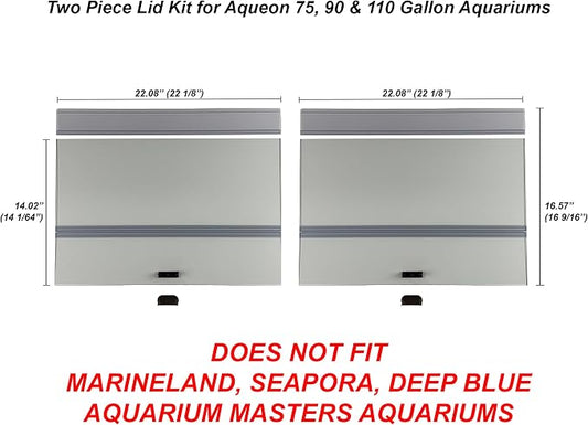 H2Pro Glass Canopy Aquarium Lid for Fresh & Saltwater Fish Tanks (A48GT for Aqueon 75/90 / 110 Gallon Aquariums)