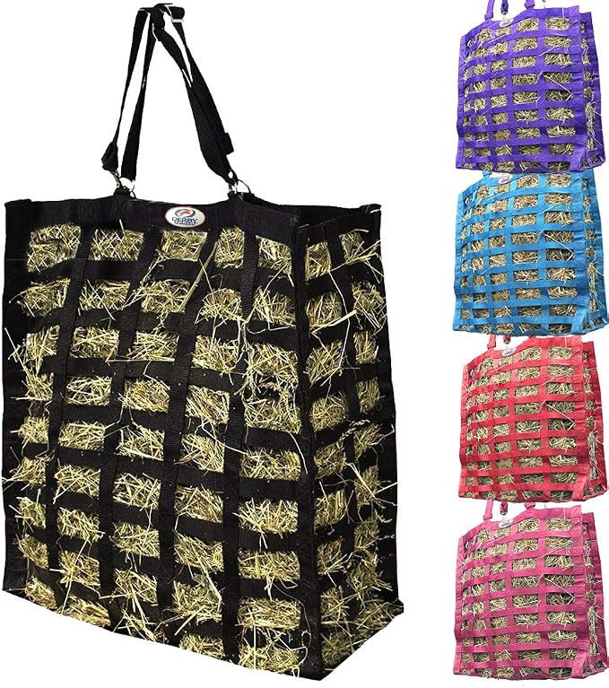 Derby Originals Supreme 4-Sided Slow Feed Hay Bag – Patented, 1-Year Warranty, 3.5" & 1.75" Openings