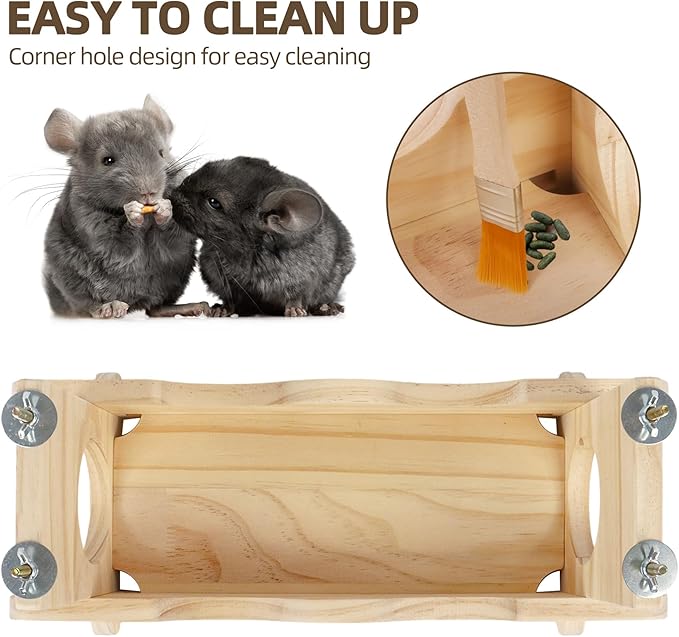 Chinchilla Suspension Bridge, Wooden Chinchilla ledges and Platforms, Small Animals Habitat Toy, Cage Accessories & Habitat Décor for Chinchillas, Hamster, Guinea Pig, Squirrel, Sugar Glider