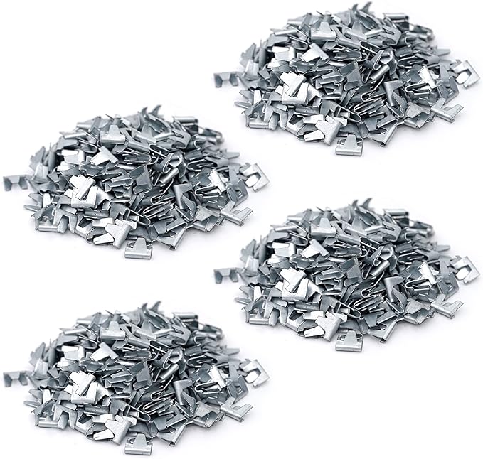 1200 Pieces Rabbit Cage Clips, J Clips for Wire Cages, Cage Fence Clips and Hog Ring Pliers for Quail Pigeon Chicken Pet Dog Cat Cage
