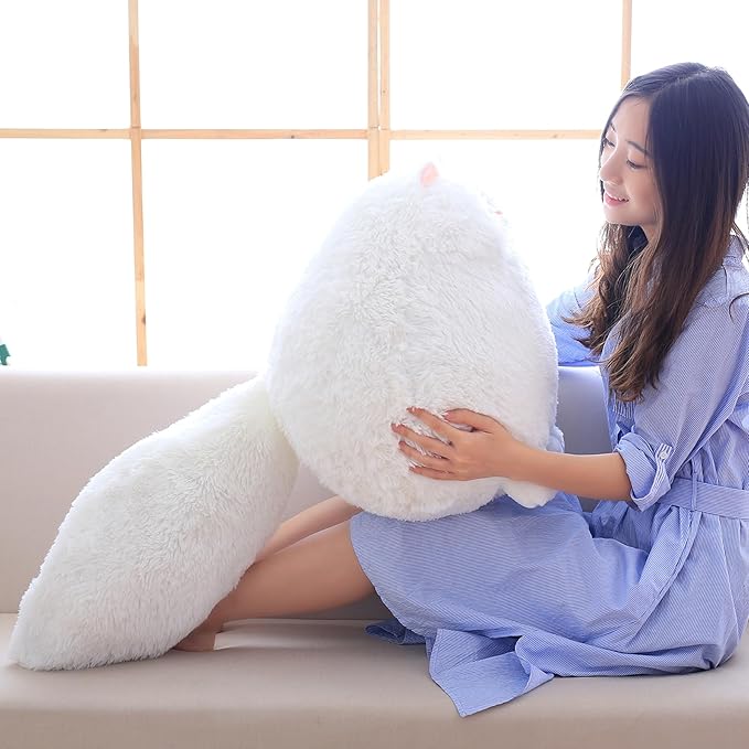 Winsterch Giant Cat Stuffed Animal,Big Stuffed Animal 20 Inches Plush Cat Animal Baby Doll Birthday Gifts for Kids,Boys,Girls,Large Fluffy White Stuffed Cat Plush Toy