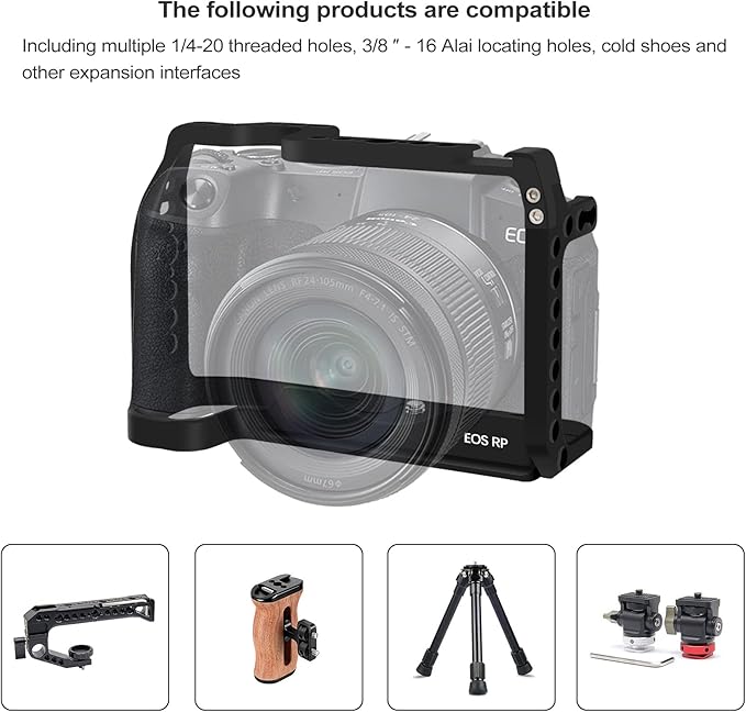EOS RP Cage, EOS RP Camera Cage for Canon EOS RP Camera Bag Camera Rig Cold Shoe