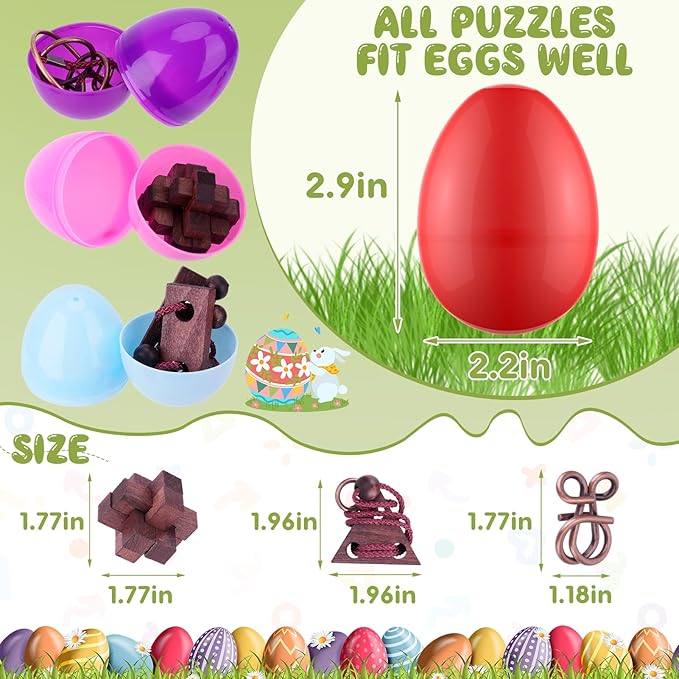 36 Pcs Brain Teaser Puzzles for Adults and Teens - Metal Puzzles 3D Puzzle Game Toys for Adults Teens - Wooden Unlock Interlocking Puzzle Adult IQ Education Smart Toys