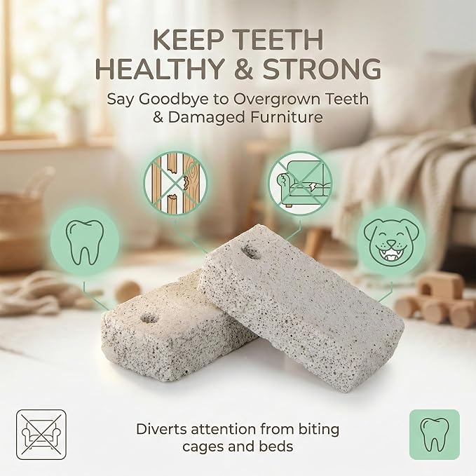 12PCS Hanging Rabbit Lava Blocks – RAINFLOW Mineral Calcium Grinding Stone for Bunny Hamster Chinchilla, Teeth Grinding Chew Toy for Guinea Pig, Gerbil, Rodent Cage, Small Animal Pet Lava Bites