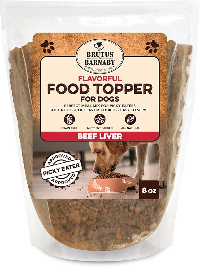 BRUTUS & BARNABY Dog Food Topper - Beef Liver - Enhance Your Dogs Meal with This Flavor Packed Mix - Sprinkle On Dog Food Flavoring for Picky Eaters - Just One Single Ingredient
