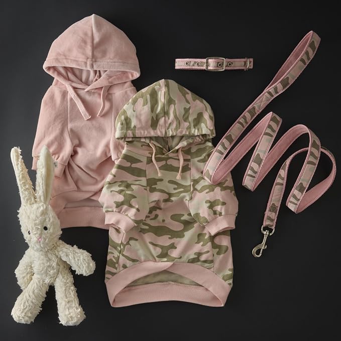 Pet Passion Cooper II Organic Cotton Velour Dog Hoodie Pet Coat for Small, Medium and Large Dogs, Pink, XX-Small (4-7 lbs)