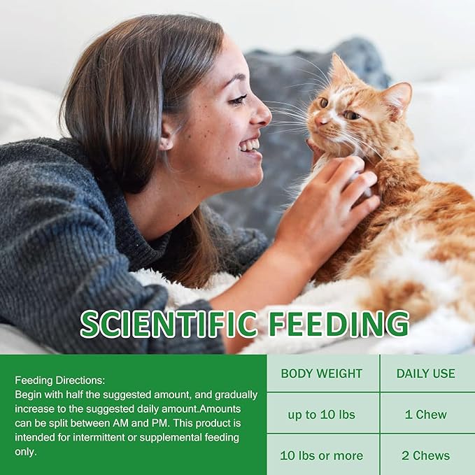 Cat Allergy Relief Chews for Seasonal Allergies - Itchy Skin, Sneezing & Paw Licking Remedy with Colostrum, Probiotics 300M CFU & Omega 3, Salmon Flavor Soft Chews, 100 Count