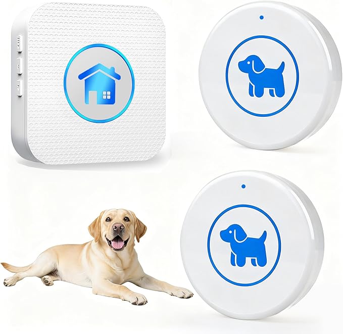 Dog Door Bell 2026 Enhanced Touch, Wireless Doggie Doorbell for Potty Training to Go Outside, IP65 Waterproof, 1000ft Range, 55 Melodies, 5 Modes & Adjustable Volume, 2 Buttons - White