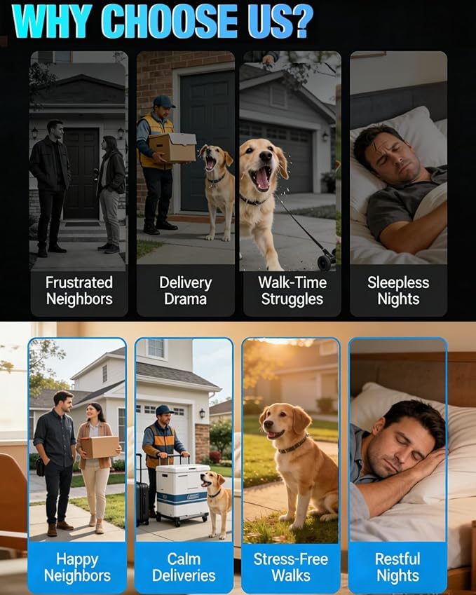 Dog Barking Control Devices, Anti Barking Device for Dogs with Remote Control, Ultrasonic & Sensor Technology, Rechargeable, Adjustable Modes & Frequencies, Bark Box Indoor Outdoor (Ivory)