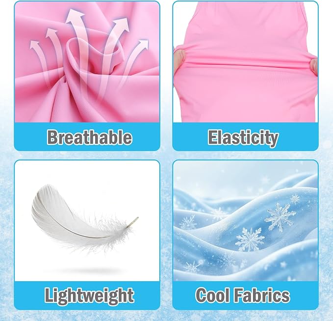 KOOLTAIL Cooling Sunblock Dog Clothes for Medium Dogs, 2 Pack UPF50+ UV & Insect Protection Quick Dry Dog T Shirts for Outdoor, Anti-Hair Loss Breathable Sleeveless Pet Vest Tank Tops, Pink&Purple, M