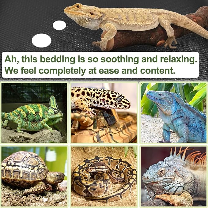 24 × 118" Large Reptile Carpet,Bearded Dragon Tank Accessories,Reptile Mat, Leopard Gecko Substrate,Bearded Dragon Tank Flooring,Snake,Tortoise Bedding(24" × 118 ", 1 PCS Black Thicker Mat)