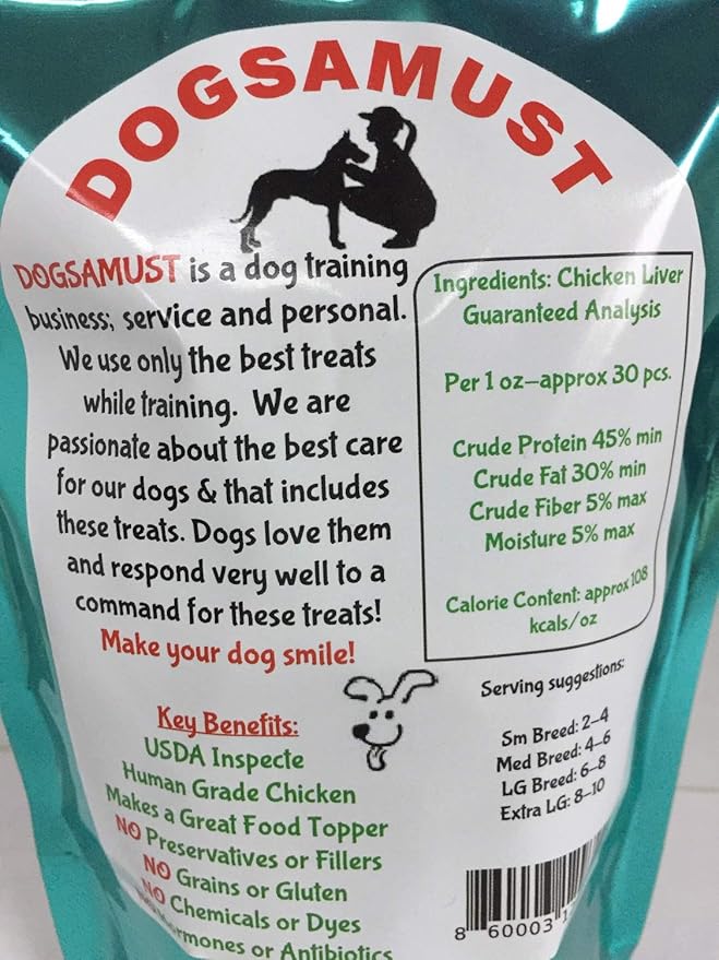 Home Freeze Dried Chicken Liver Treats 3oz. One Ingredient, Grain/Gluten Free, No Preservatives, Training Treats for All Breeds and Ages, Homemade Treats! Make Your Dog Smile!