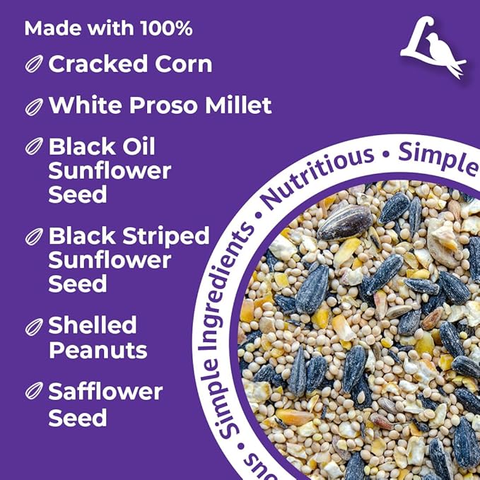 Lyric Wild Bird Mix - Includes Corn, Nuts, and Wild Bird Seed for Outside Feeders, Attracts Doves, Jays and Many More, 20 lb Bag