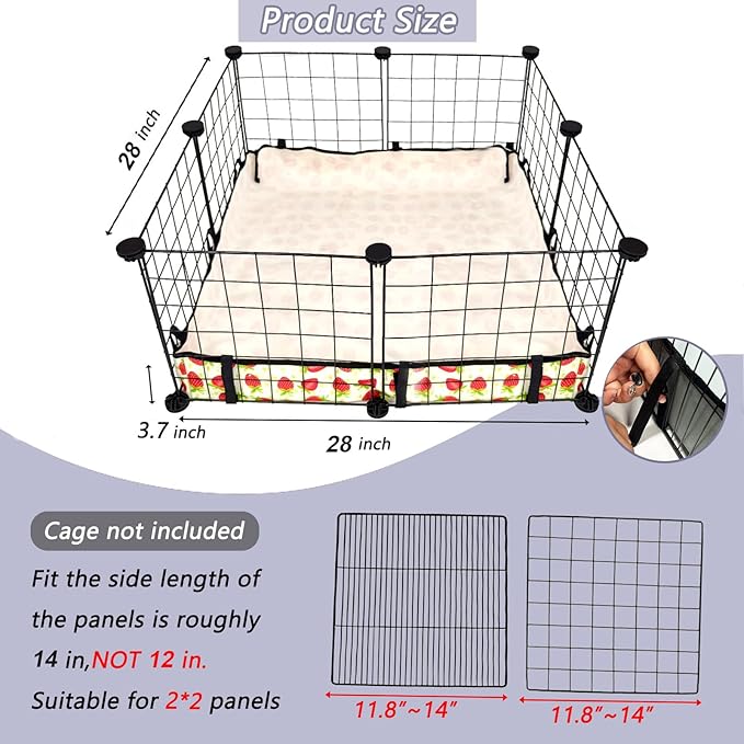 Guinea Pig Cage Liner，Washable Waterproof Oxford Cloth Cage Liners for Small Animals,Hamster Chinchilla Hedgehog Rabbit and Other Small Animals Not Include Cage (28x28 inches)